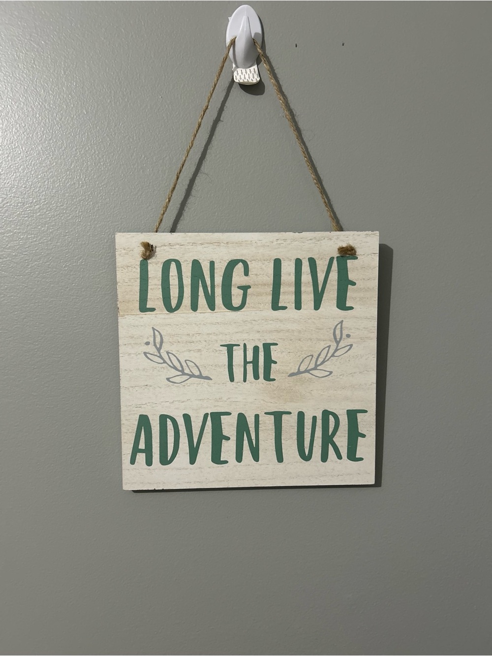 Long Live The Adventure Wooden Wall Sign - Green and White